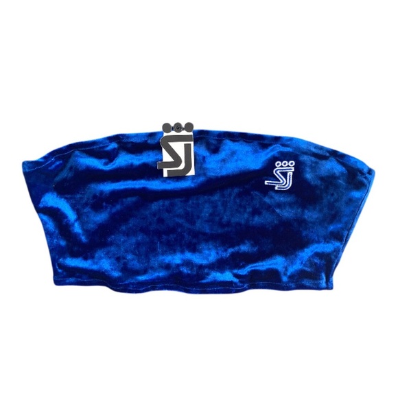 Shane Justin Velvet Bandeau Top in Cobalt Blue NWT size XL - Picture 1 of 5